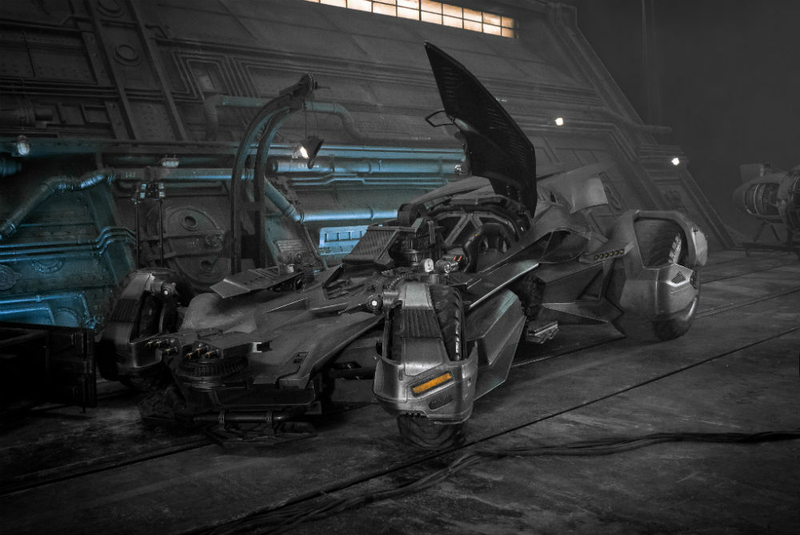 Here’s Batman’s upgraded Batmobile in Justice League, on display in Bruce Wayne’s new hanger. It’s the only new image that was released.
